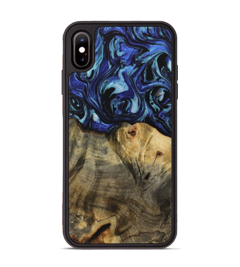 iPhone Xs Max Wood Phone Case - Dedric (Blue, 731722)