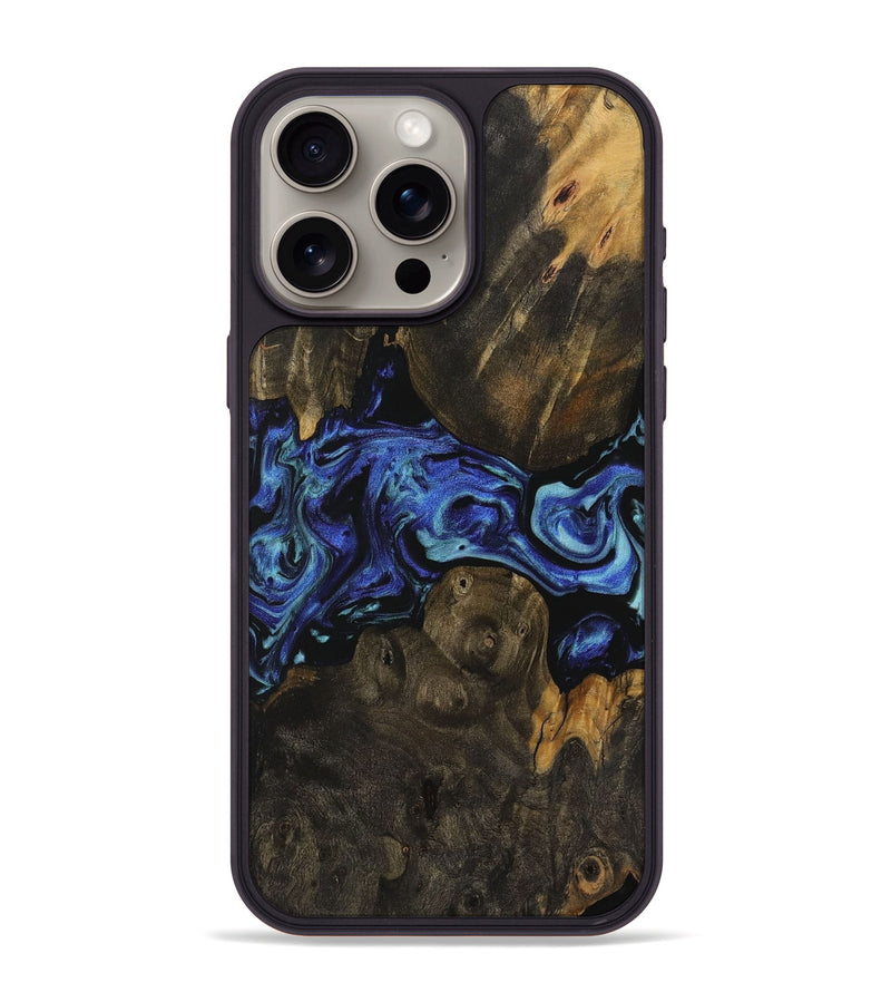 iPhone 15 Pro Max Wood Phone Case - Mack (Blue, 731723)