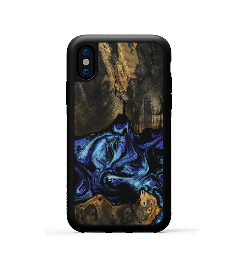 iPhone Xs Wood Phone Case - Coralyn (Blue, 731726)