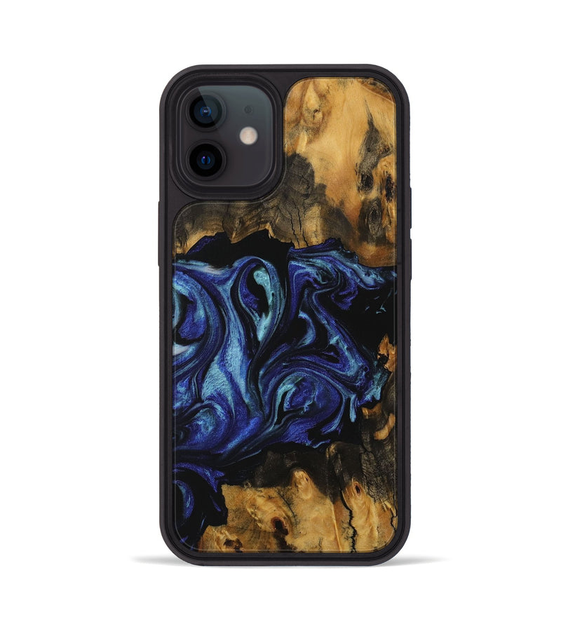 iPhone 12 Wood Phone Case - Carine (Blue, 731729)