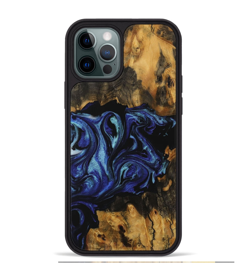 iPhone 12 Pro Max Wood Phone Case - Carine (Blue, 731729)