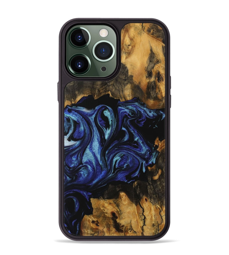 iPhone 13 Pro Max Wood Phone Case - Carine (Blue, 731729)