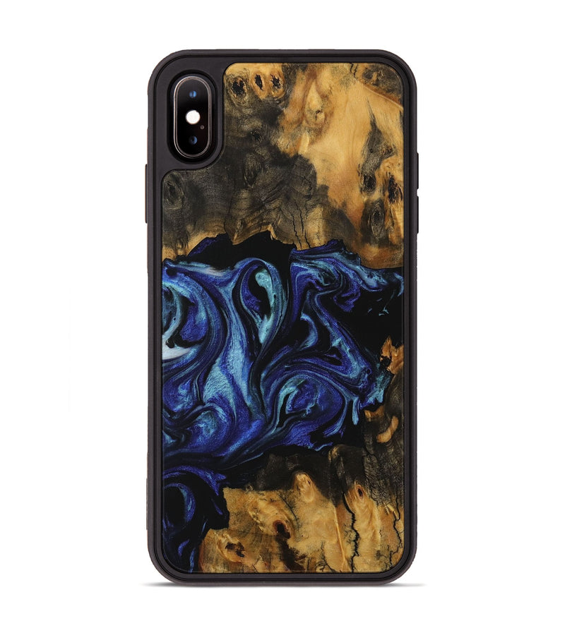 iPhone Xs Max Wood Phone Case - Carine (Blue, 731729)