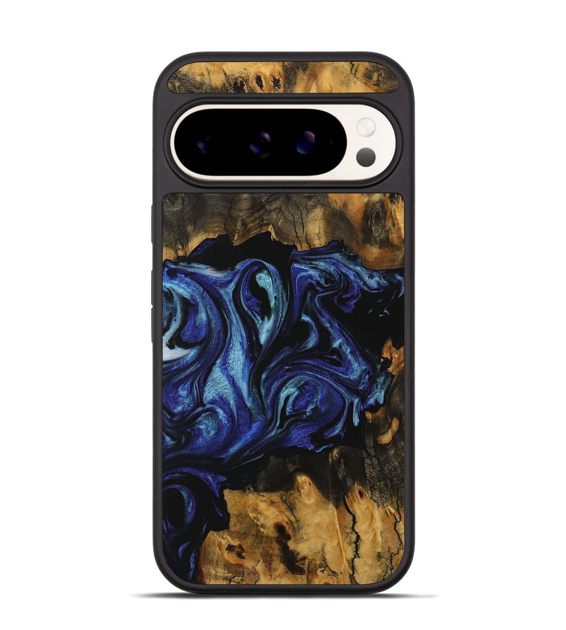 Pixel 9 Wood Phone Case - Carine (Blue, 731729)