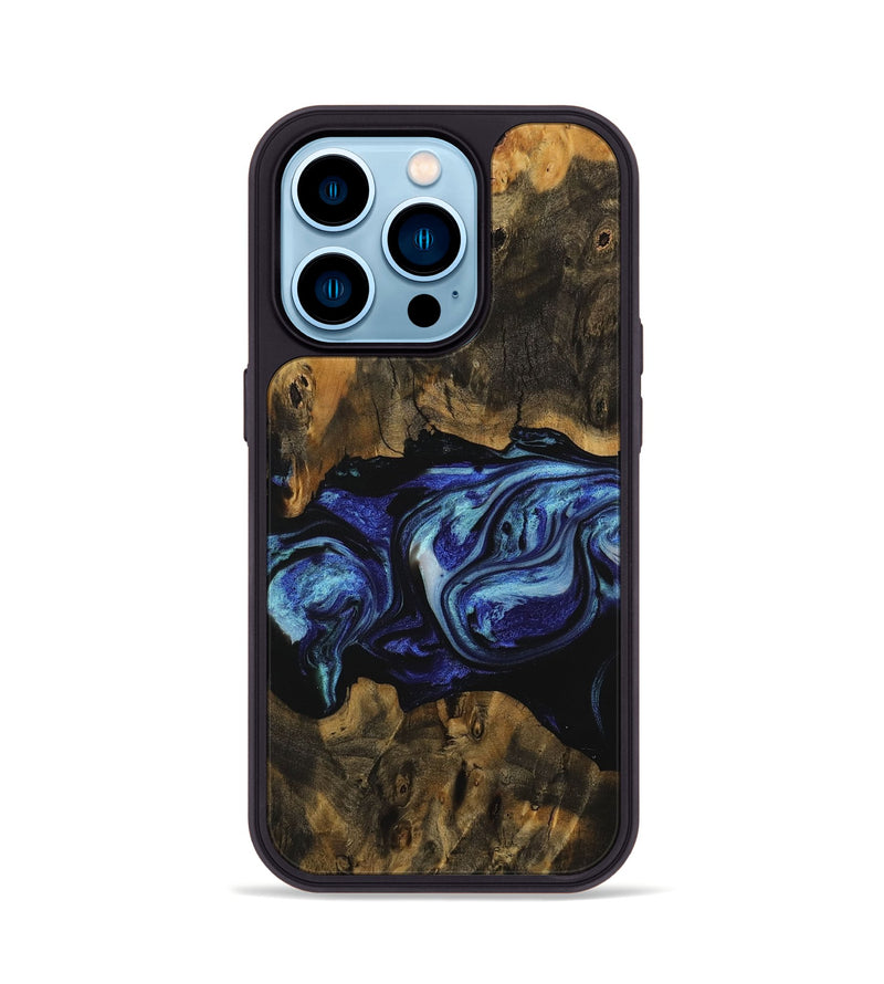 iPhone 14 Pro Wood Phone Case - Lynea (Blue, 731733)