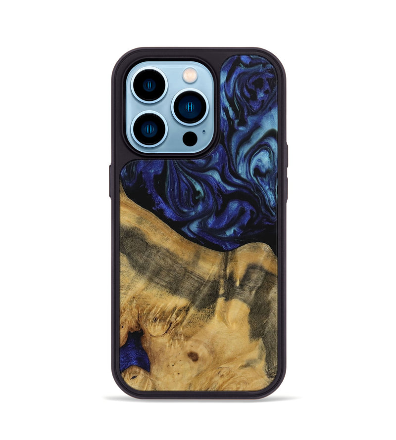 iPhone 14 Pro Wood Phone Case - Nikki (Blue, 731736)