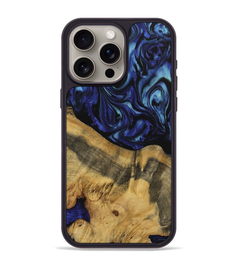 iPhone 15 Pro Max Wood Phone Case - Nikki (Blue, 731736)