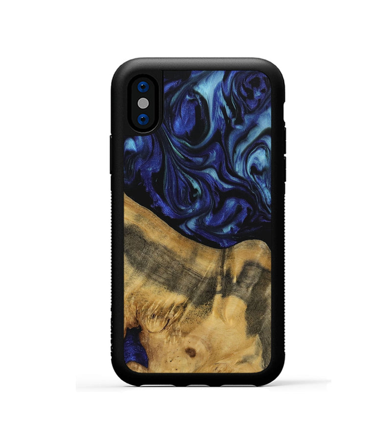 iPhone Xs Wood Phone Case - Nikki (Blue, 731736)