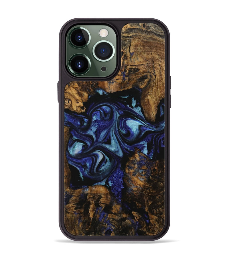 iPhone 13 Pro Max Wood Phone Case - Dottie (Blue, 731741)