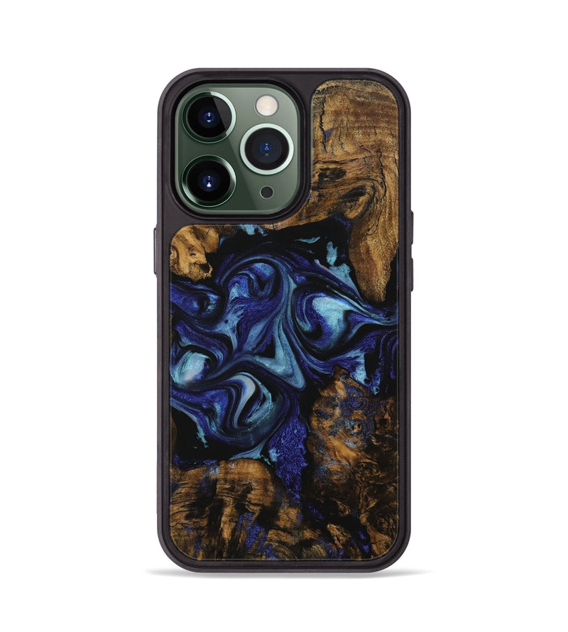 iPhone 13 Pro Wood Phone Case - Dottie (Blue, 731741)