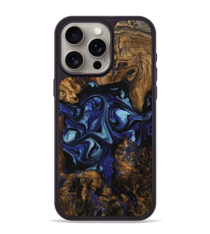 iPhone 15 Pro Max Wood Phone Case - Dottie (Blue, 731741)