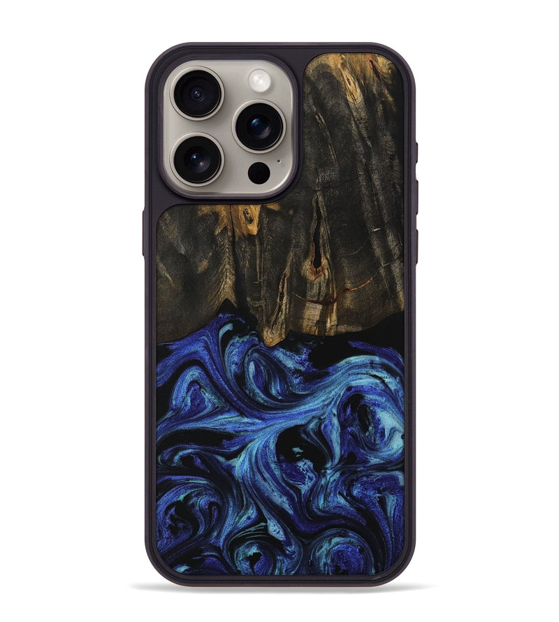 iPhone 15 Pro Max Wood Phone Case - Sohail (Blue, 731745)