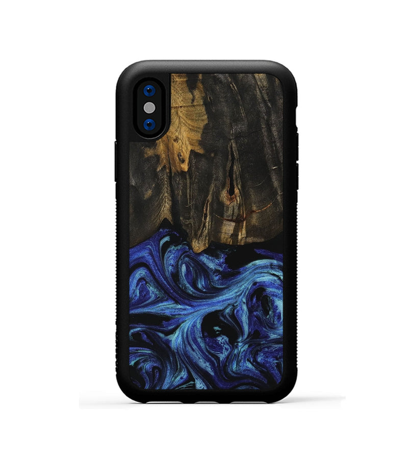 iPhone Xs Wood Phone Case - Sohail (Blue, 731745)