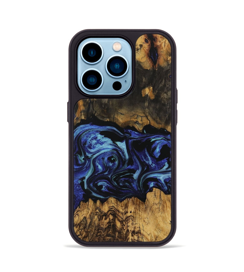 iPhone 14 Pro Wood Phone Case - Estill (Blue, 731748)