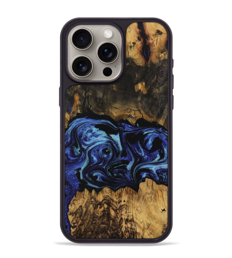 iPhone 15 Pro Max Wood Phone Case - Estill (Blue, 731748)