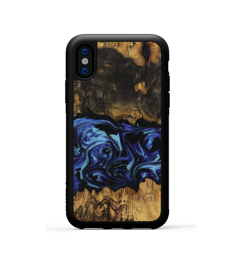 iPhone Xs Wood Phone Case - Estill (Blue, 731748)