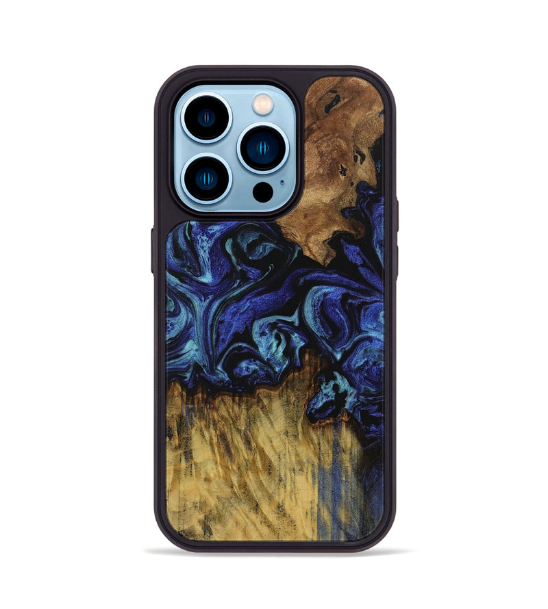 iPhone 14 Pro Wood Phone Case - Ewald (Blue, 731749)