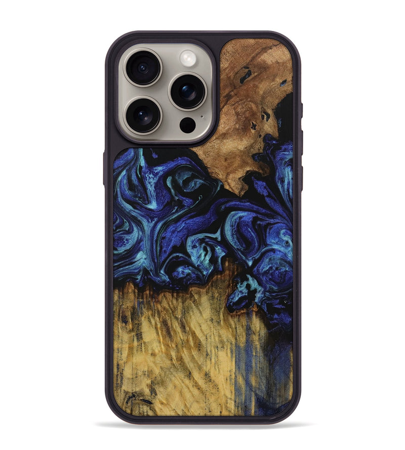 iPhone 15 Pro Max Wood Phone Case - Ewald (Blue, 731749)