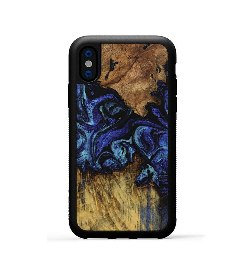 iPhone Xs Wood Phone Case - Ewald (Blue, 731749)