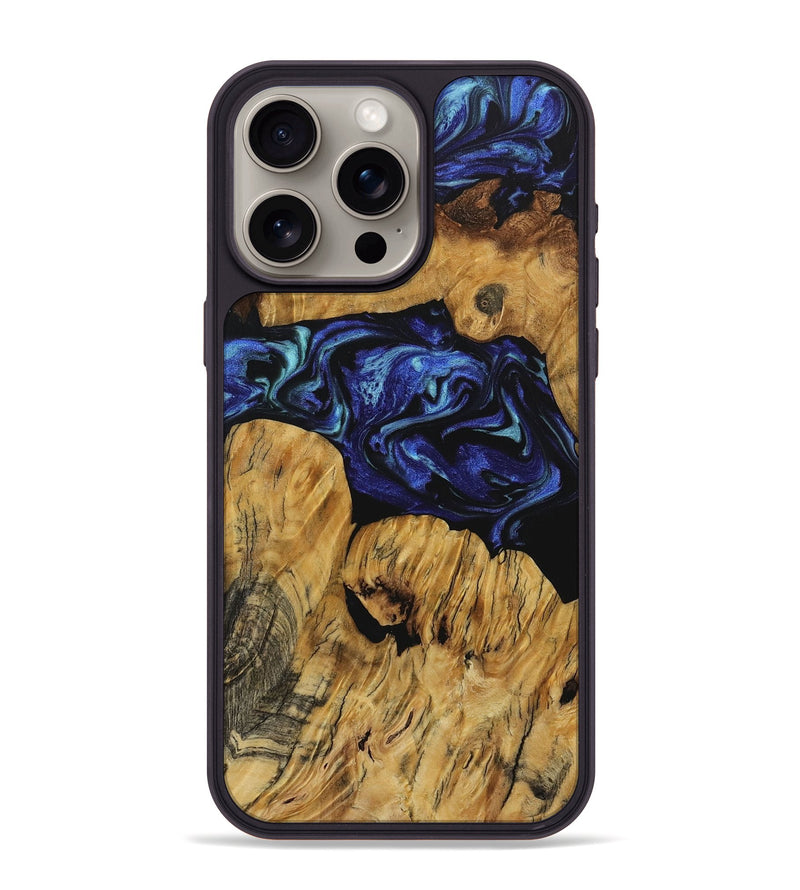 iPhone 15 Pro Max Wood Phone Case - Lonnie (Blue, 731750)