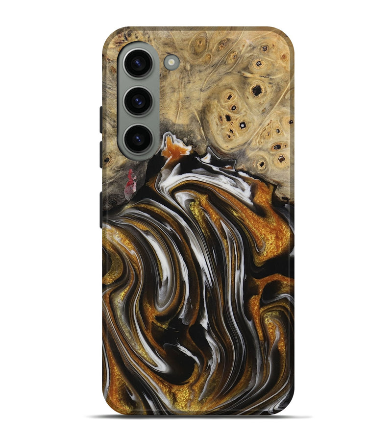 Galaxy S23 Plus Wood Live Edge Phone Case - Cami (Black & White, 731757)