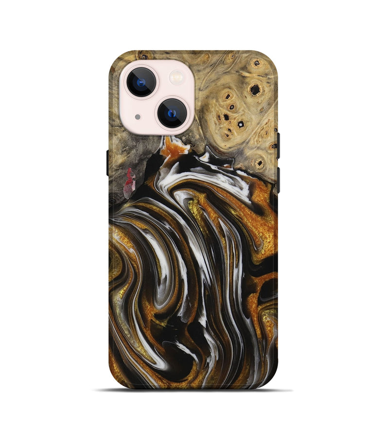 iPhone 13 mini Wood Live Edge Phone Case - Cami (Black & White, 731757)