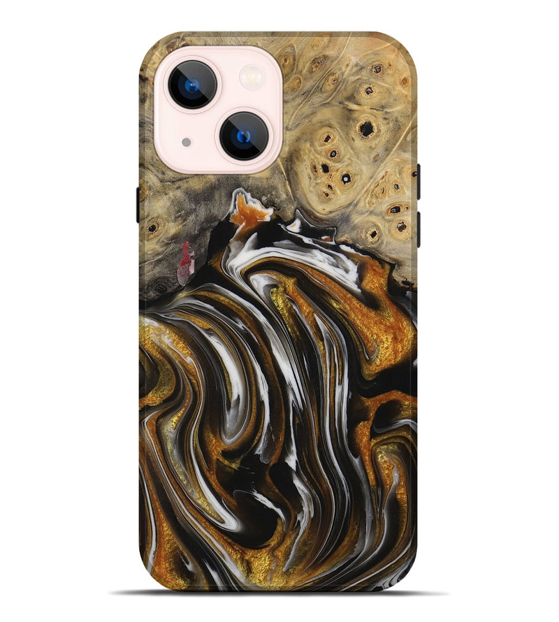 iPhone 14 Plus Wood Live Edge Phone Case - Cami (Black & White, 731757)