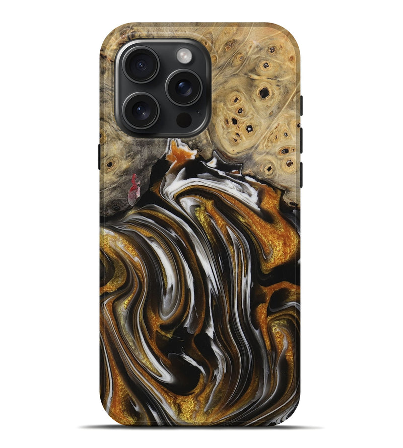 iPhone 16 Pro Max Wood Live Edge Phone Case - Cami (Black & White, 731757)