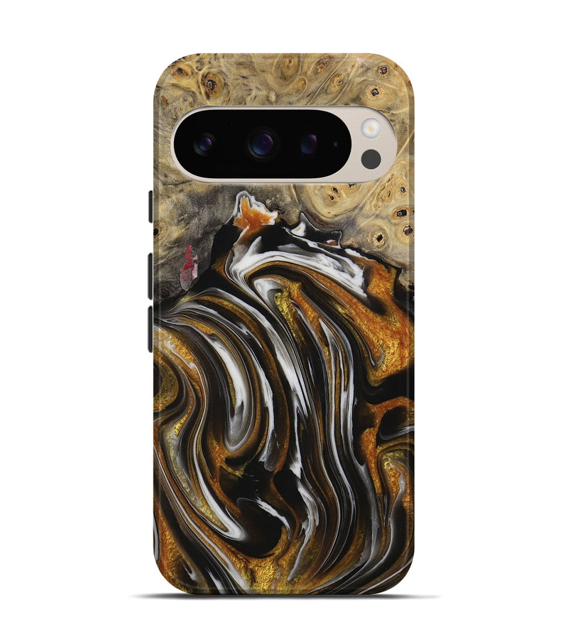 Pixel 9 Wood Live Edge Phone Case - Cami (Black & White, 731757)