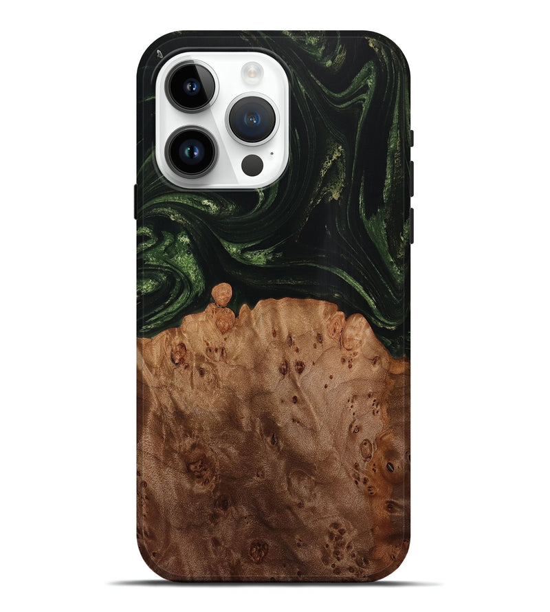 iPhone 15 Pro Max Wood Live Edge Phone Case - Brendan (Green, 731758)