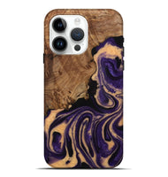 iPhone 15 Pro Max Wood Live Edge Phone Case - Tanya (Purple, 731759)