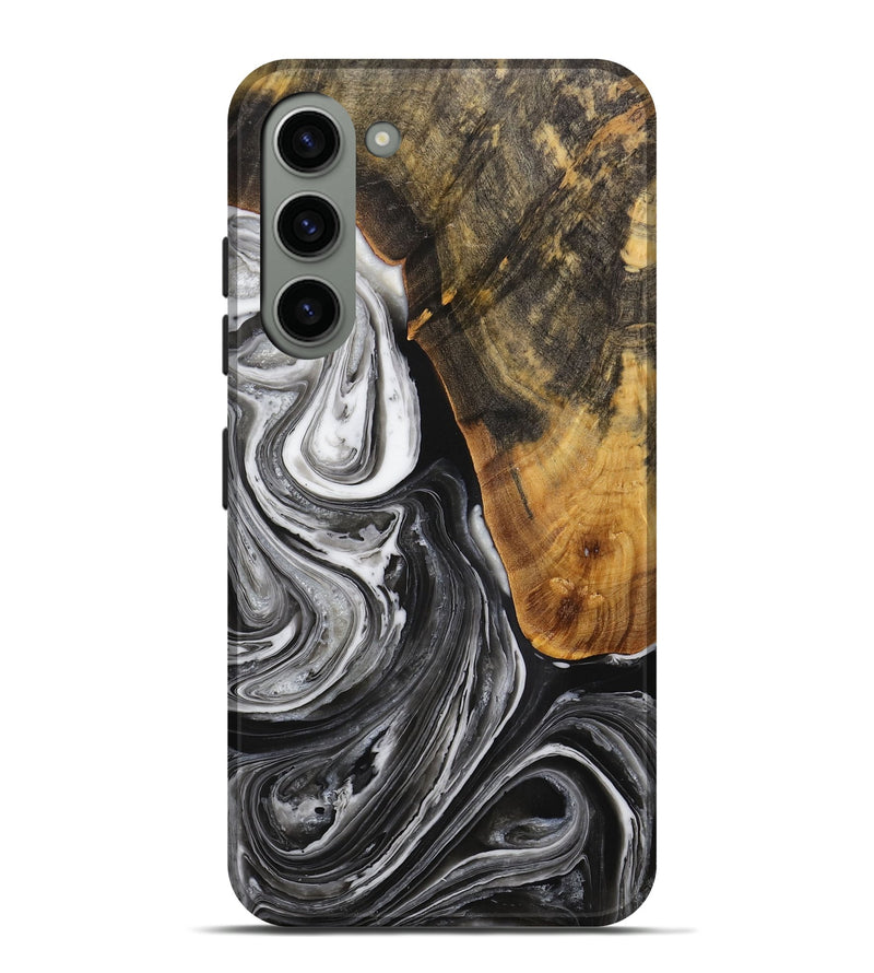 Galaxy S23 Plus Wood Live Edge Phone Case - Vinita (Black & White, 731760)