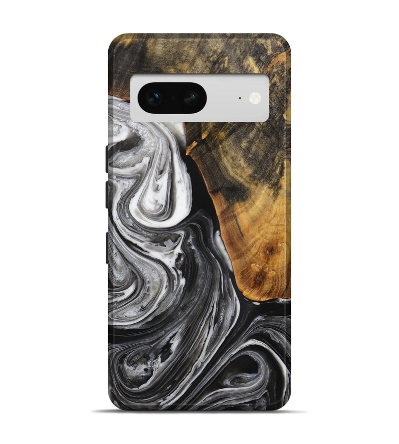 Pixel 7 Wood Live Edge Phone Case - Vinita (Black & White, 731760)