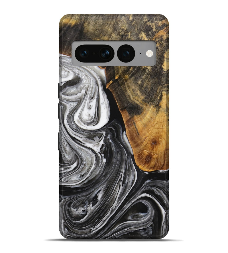 Pixel 7 Pro Wood Live Edge Phone Case - Vinita (Black & White, 731760)