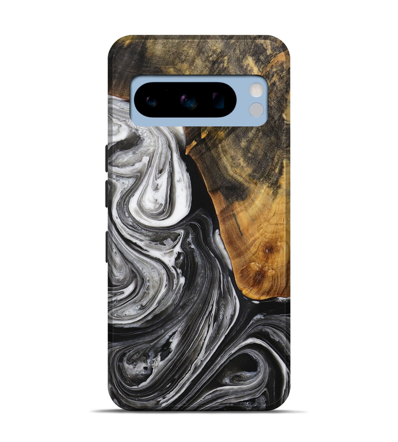 Pixel 8 Pro Wood Live Edge Phone Case - Vinita (Black & White, 731760)