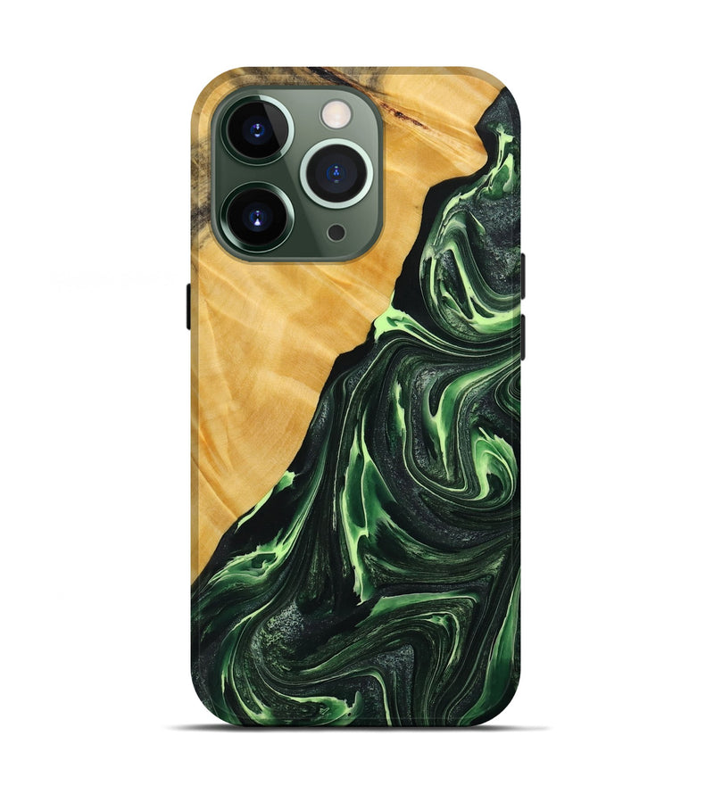 iPhone 13 Pro Wood Live Edge Phone Case - Arnav (Green, 731763)