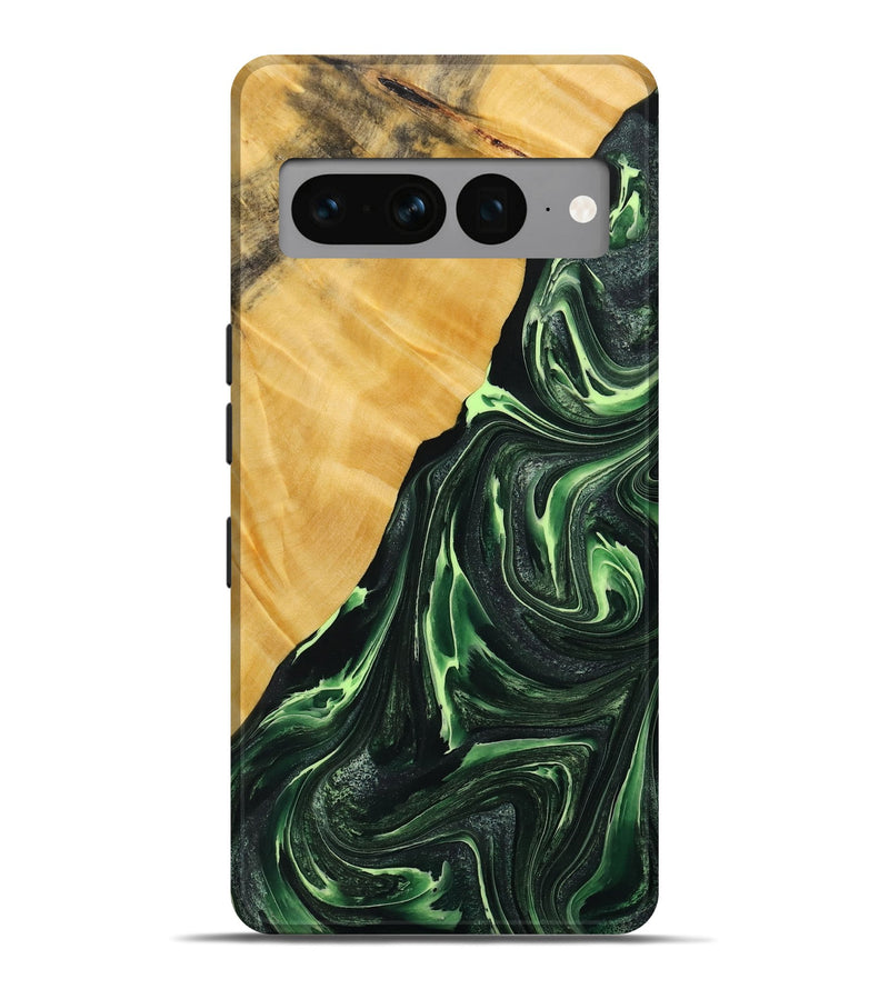 Pixel 7 Pro Wood Live Edge Phone Case - Arnav (Green, 731763)