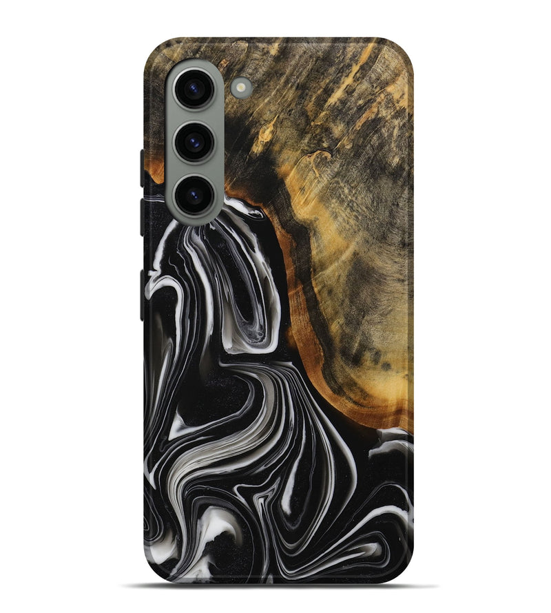 Galaxy S23 Plus Wood Live Edge Phone Case - Jeanna (Black & White, 731765)