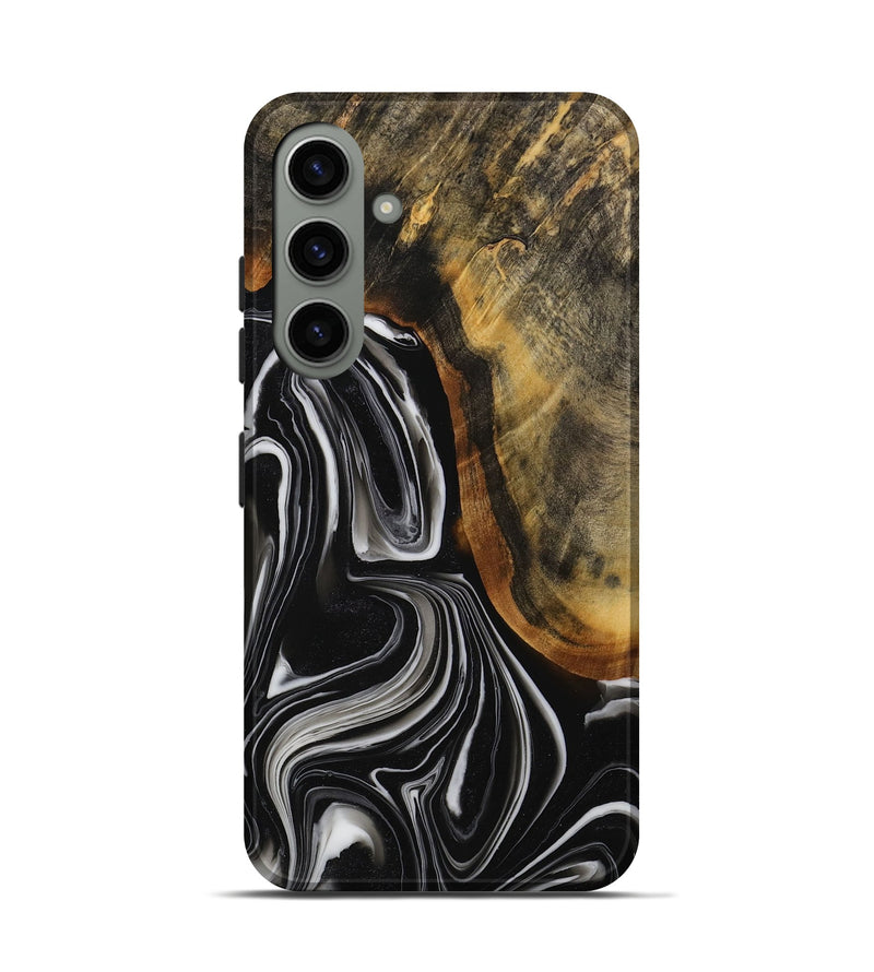 Galaxy S24 Wood Live Edge Phone Case - Jeanna (Black & White, 731765)