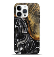 iPhone 15 Pro Max Wood Live Edge Phone Case - Jeanna (Black & White, 731765)