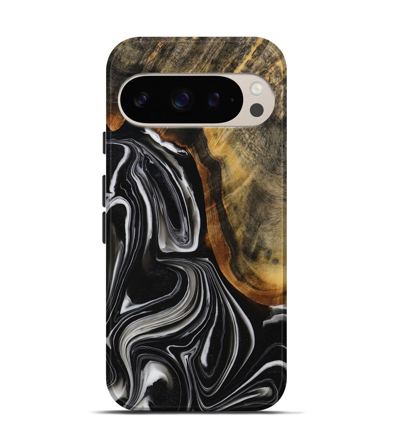 Pixel 9 Wood Live Edge Phone Case - Jeanna (Black & White, 731765)