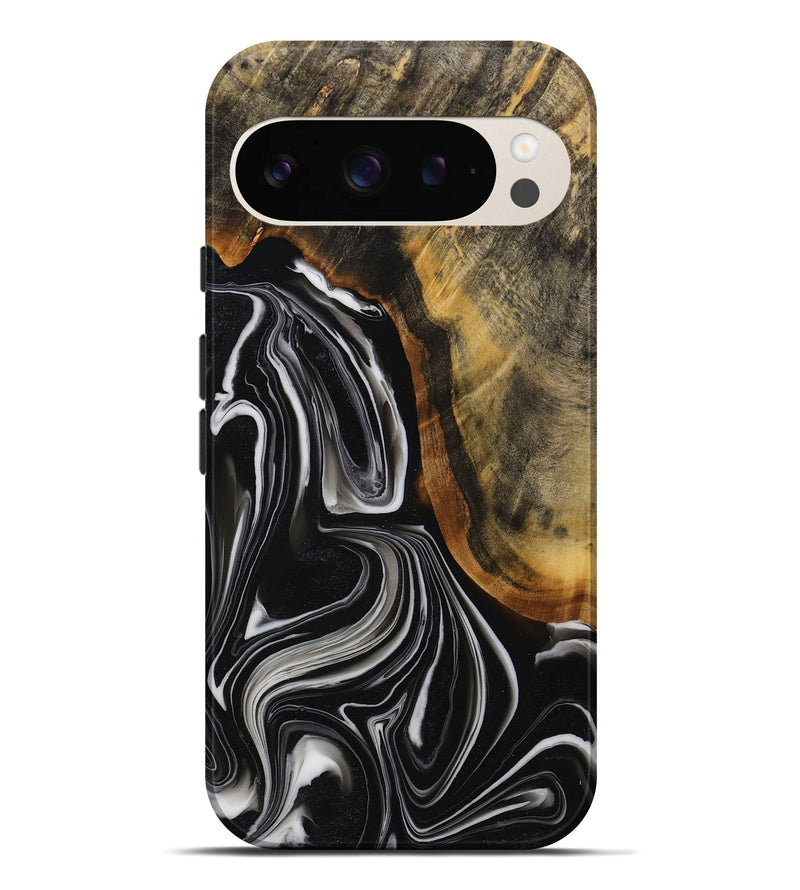 Pixel 9 Pro XL Wood Live Edge Phone Case - Jeanna (Black & White, 731765)