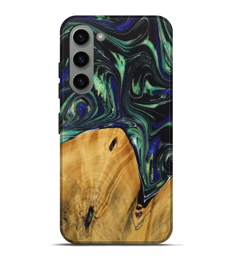 Galaxy S23 Plus Wood Live Edge Phone Case - Therine (Green, 731767)