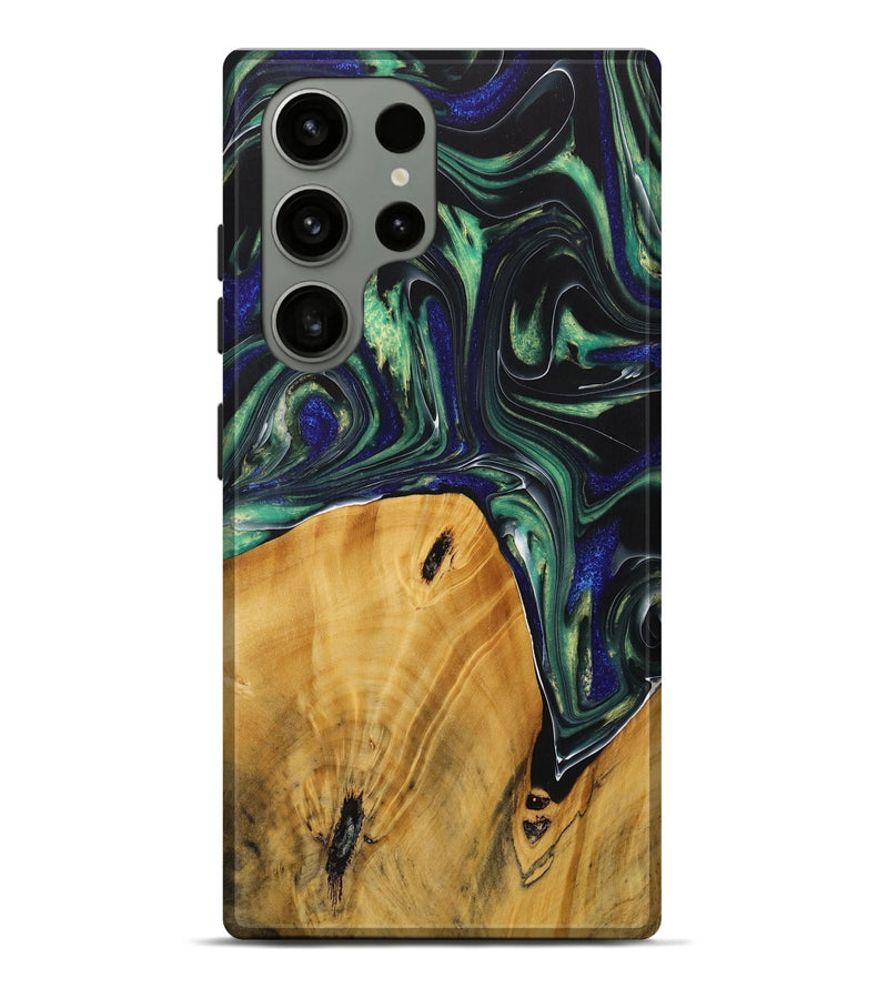 Galaxy S23 Ultra Wood Live Edge Phone Case - Therine (Green, 731767)