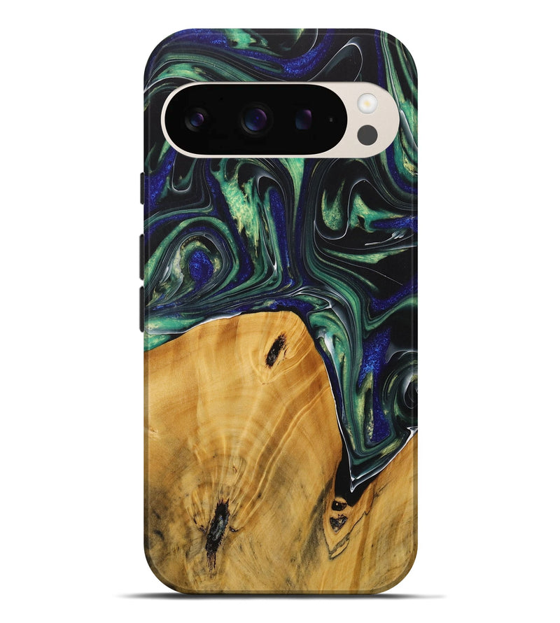 Pixel 9 Pro XL Wood Live Edge Phone Case - Therine (Green, 731767)