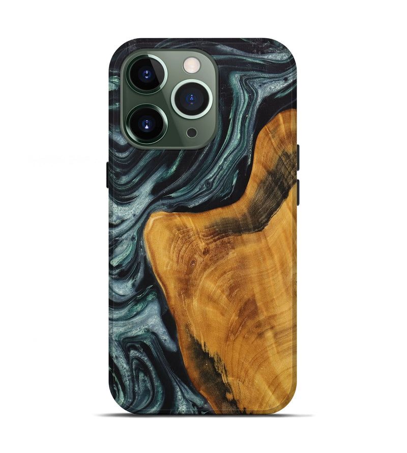 iPhone 13 Pro Wood Live Edge Phone Case - Shelbi (Green, 731770)