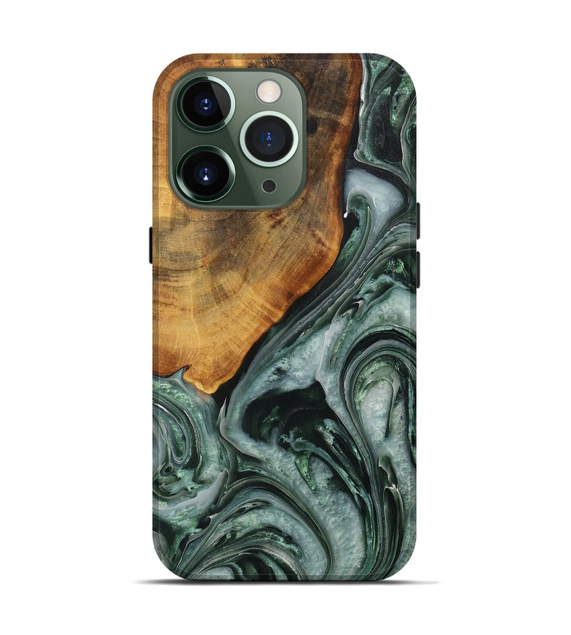 iPhone 13 Pro Wood Live Edge Phone Case - Male (Green, 731771)