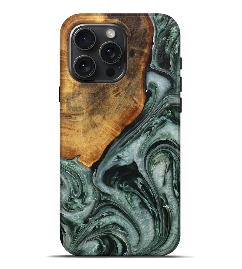 iPhone 16 Pro Max Wood Live Edge Phone Case - Male (Green, 731771)