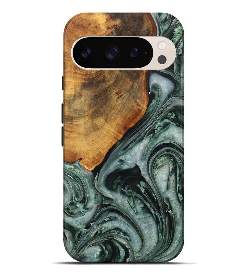 Pixel 9 Pro XL Wood Live Edge Phone Case - Male (Green, 731771)