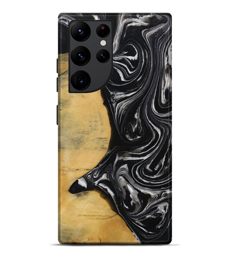 Galaxy S22 Ultra Wood Live Edge Phone Case - Texanna (Black & White, 731772)